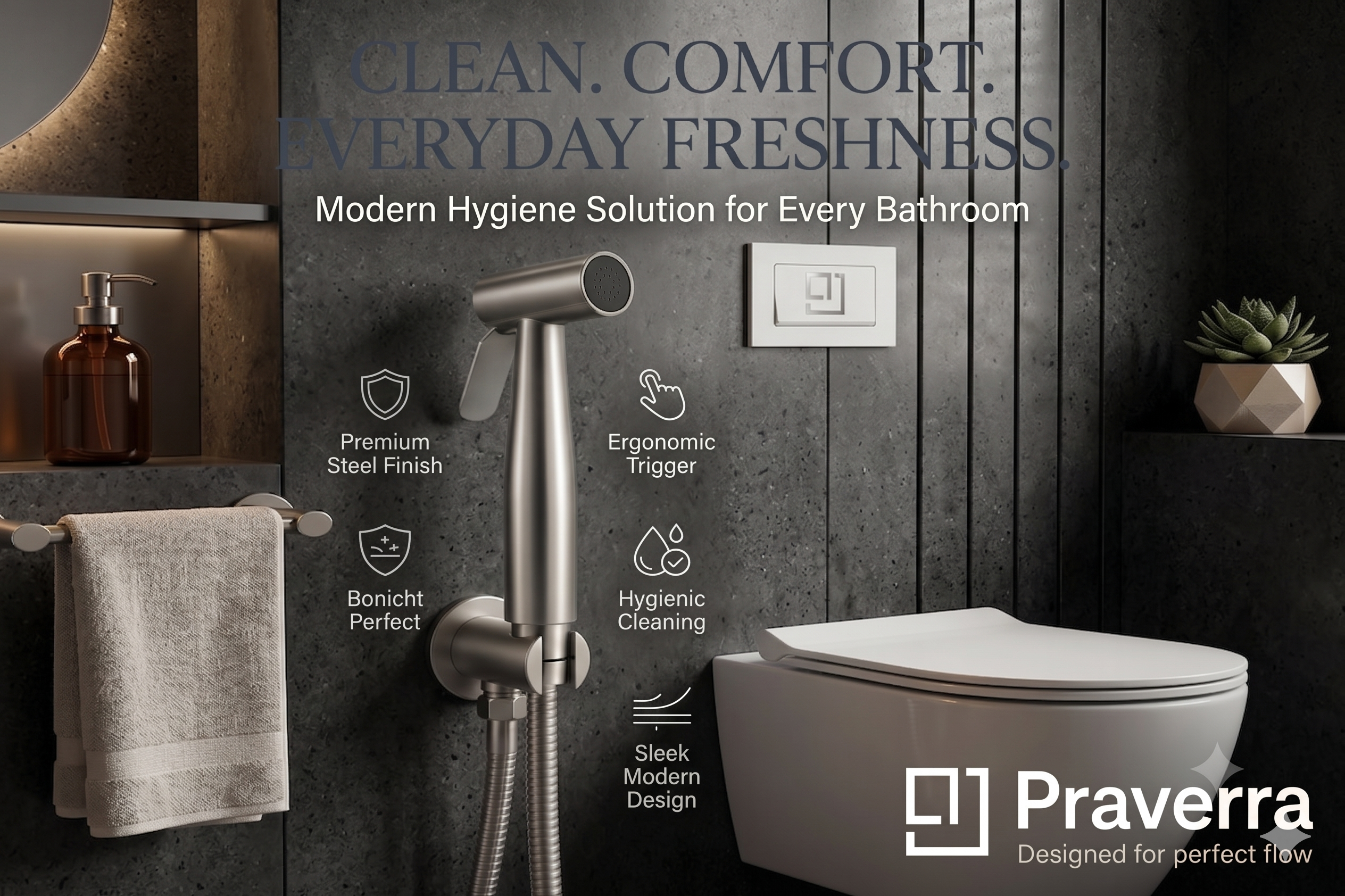Praverra SS Health Faucet Chrome view 2